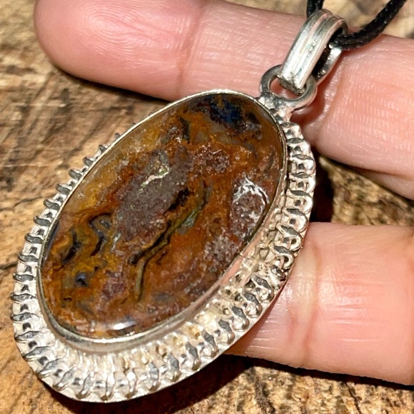 Petrified Wood Pendant 2 1/4” - Picture 1 of 13